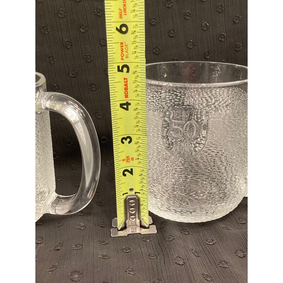 Iittala Krouvi 50 cl Oiva Troika Finland Beer Mug Textured Glass Set of 2 *Read* - Picture 5 of 10